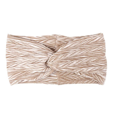 Bandeau cheveux torsadé en velours plissé modèle Indira